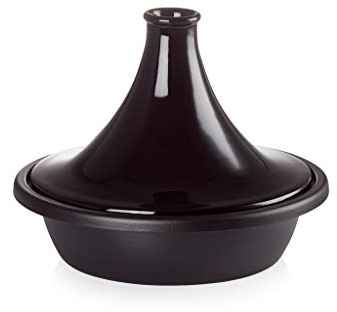 LE CREUSET Gusseisen-Tagine, Rund, Ø 31 cm, Für alle Herdarten, Induktion und Backofen geeignet, Schwarz
