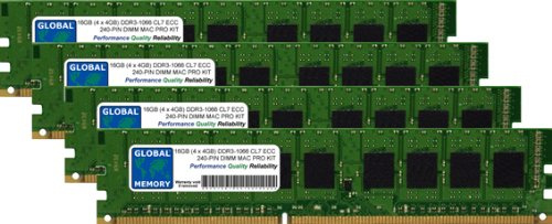 16GB (4 x 4GB) DDR3 1066MHz PC3-8500 240-PIN ECC DIMM (UDIMM) Memoria RAM Kit para Apple Mac Pro (PRINCIPIOS DE 2009 - Mediados 2010 - Mediados 2012)
