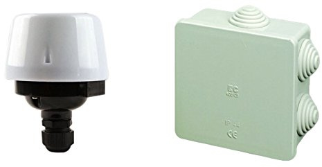 Electraline 92277 Interruttore Crepuscolare per Uso Esterno IP44 e Scatola Cablaggi