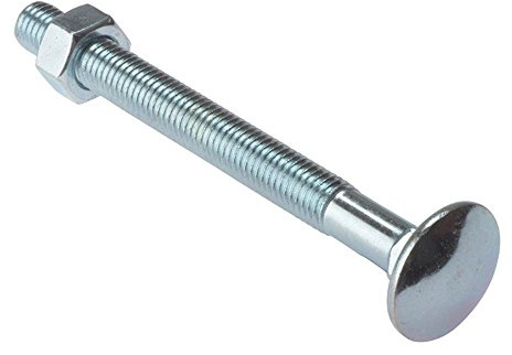 ForgeFix Carriage Bolts | M12 x 180mm | Zinc Plated | Bag 5