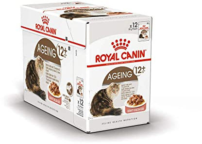 Royal Canin Ageing 12+ in Soße | 12 x 85 g | Alleinfuttermittel für Senior Katzen ab dem 12. Lebensjahr | Kann die Gesundheit der Nieren und Gelenke unterstützen