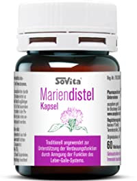 Sovita med Mariendistel Kapseln | mildes und pflanzliches Arzneimittel bei Verdauungsbeschwerden | 60 Kapseln