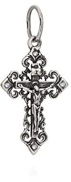 NKlaus 925er Sterlingsilber Kreuz Orthodoxe Kruzifix Anhänger Glaubenssymbol 6262 Taufe