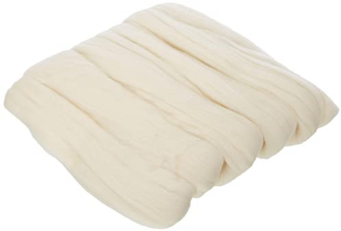 Rayher Hobby Rayher Filzwolle, Merino-Kammzug, weiß, Beutel 50 g, im Band, superfein, 18 mic, 100 % reine Schafschurwolle, Merinowolle, Märchenwolle, Schurwolle zum Filzen, 5365502