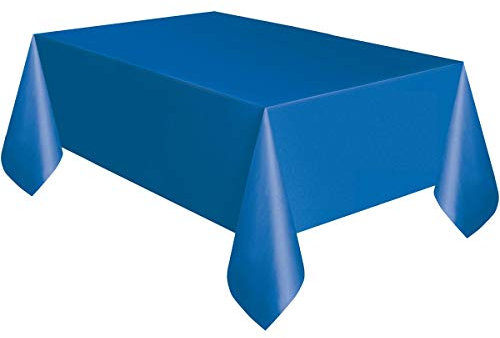 Solid Royal Blue Rectangular Plastic Table Cover (137cm x 274cm) 1 Count - Elegant & Durable Tablecloth for Parties, Events, and Home Use