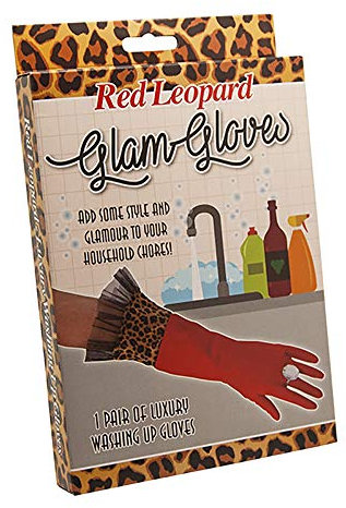 Diabolical Gifts DP0988 Red Leopard Washing Up Gloves