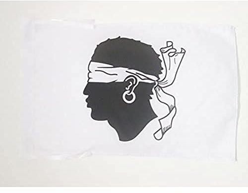 Drapeau Corse ancien avant 1755 45x30cm - PAVILLON corsica historique 30 x 45 cm haute qualité - AZ FLAG | Usage intérieur et extérieur Drapeau décoratif corsica historique coutures doubles et bords renforcés polyester 100D