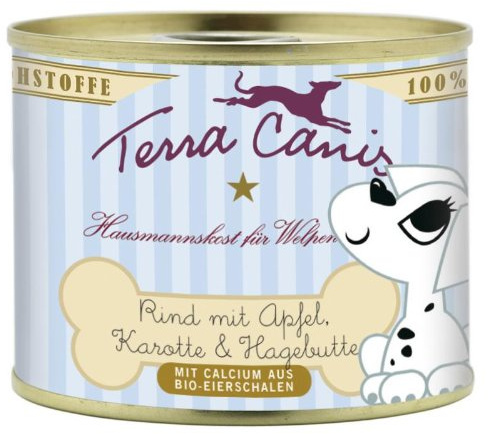 Terra Canis | Welpe Rind mit Apfel, Karotte und Hagebutte | 12 x 200 g
