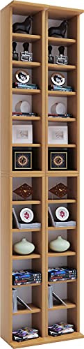 VCM Legno CD Dvd Stand Scaffale Armadio di stoccaggio Scaffale Stand Almera Legno CD Dvd Stand Scaffale Armadio di stoccaggio Scaffale Stand Almera Faggio