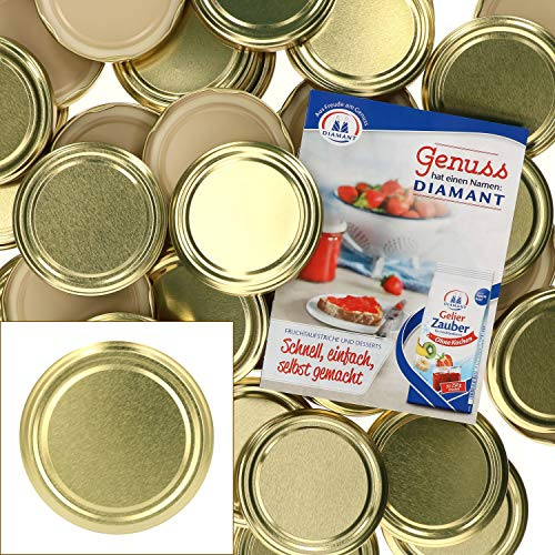MamboCat 50er Deckelset TO82 Gold I Twist-Off-Deckel für Sturzgläser I Rundrand I Einkochen & Konservieren I Ersatzdeckel I für 230ml/350ml/435ml