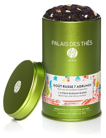 Palais des Thés, GOÛT RUSSE 7 AGRUMES, Thé Noir parfumé, Mélange Fruité, Zesté et Gourmand, Boîte métal 100g