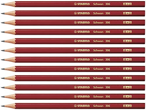 STABILO - Bleistift - Schwan in rot - Härtegrad B - 12er Pack