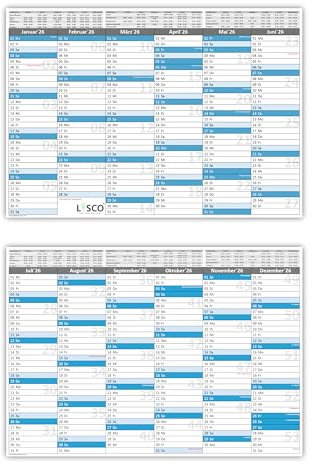 Tafelkalender DIN A4 2026 (10 Stück) Format (210 x 297 mm) 300g BD Papier sehr gut beschreibbar