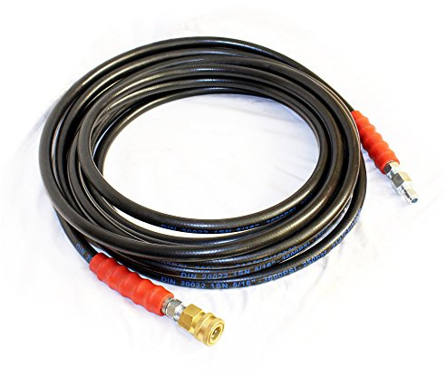 Equip2clean Pressure Washer Hose Extension | 10m High Pressure Line | 250 Bar 3600 PSI | 3/8 Quick Release Fittings | Power Washer Reach for Patio, Driveway, Vehicle, Paving & Outdoor Cleaning Use