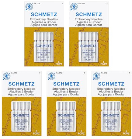 25 Schmetz Nähmaschinennadeln 130/705H H-E Größe 90/14