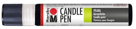 Marabu 18050009073 – Candle Pen noir – Stylo à bougie – Crème – Peinture à base d'eau – Résistant à la lumière – Inodore – Résistant aux intempéries – Décoration de bougie facile – 25 ml