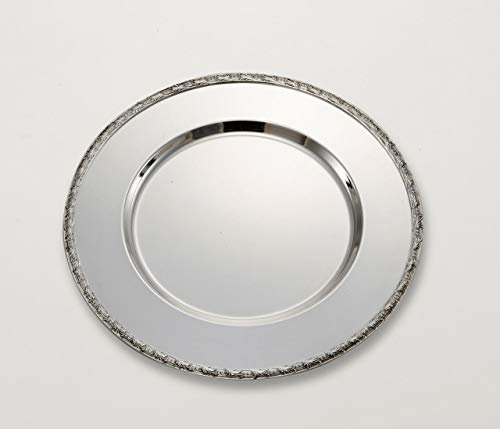 Runder Teller im Blumenstil silverplated cod.5037632 cm diam.32 by Varotto & Co.