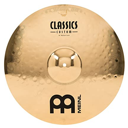 Meinl 18 Medium Crash Cymbal - Classics Custom Brilliant - Made in Germany, 2-YEAR WARRANTY (CC18MC-B)