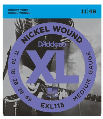 D'Addario EXL115 Saiten für E-Gitarre, für Blues/Jazz Rock, 11-49, 2 Packungen