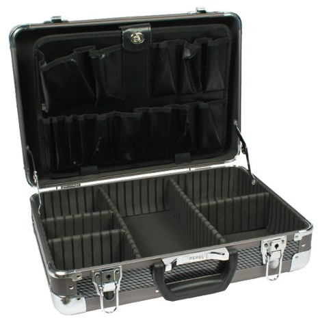 Perel 1827 – 1 cassetta degli attrezzi con angoli arrotondati in alluminio,Dimensioni: 430 mm x 300 mm x 150 mm.