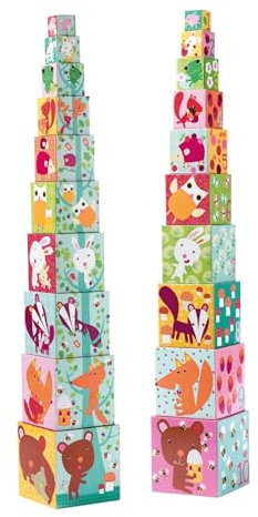 Djeco DJ08507 - Stapel Spielzeug - 10 Forest Blocks