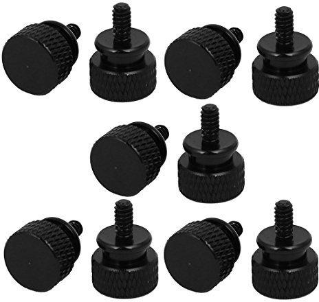 uxcell Computer PC Case 6-32 Fully Threaded Knurled Thumb Screws Black 10pcs