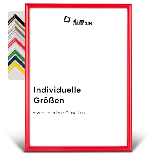 PANORAHMA BILDERRAHMEN Kunststoff Bilderrahmen 40 x 50 cm, Rot/Bilder Rahmen zum Aufhängen/Kunststoff Rahmen mit Echtglas