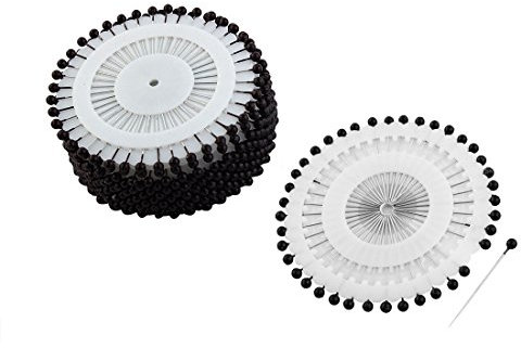 sourcing map sourcing map Stecknadeln mit großem Kopf in Radmuttern Edelstahl für Schmuck Making Nähen und Handwerk 480 x 36 mm lange schwarz