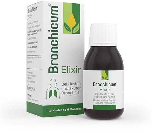 Bronchicum Elixir | Hustensaft mit Thymian & Primel bei akuter Bronchitis und Husten | Schleimlösender und beruhigender Erkältungssaft | geeignet für Säuglinge ab 6 Monaten | 100 ml