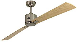 Certeo Ventilateur de Plafond ECO Neo II - Ø hélice 1800 mm - érable/hêtre/Chrome brossé - Ventilateur Ventilateur de Plafond Ventilateurs Ventilateurs de Plafond