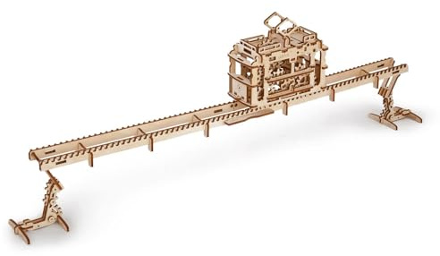 Tram Mechanical Construction Kit by Ugears – Self-Propelled Modular Mechanical Model - 3D Wooden Puzzle for Self-Assembly Without Glue - Brainteaser for Adults