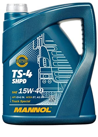 MANNOL Huile moteur TS-4 15W-40 Huile minérale Huile ACEA E7 ACEA A3/B3 ACEA A3/B4 API CI-4 API CH-4 API CG-4 API CF-4 API CF API SL SHPD 5 L