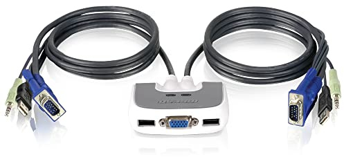 IOGEAR 2 Port Compact PS/2 KVM Switch w/built-in 6ft cable