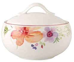 Villeroy & Boch - Mariefleur Zuckerdose Bunt, Spülmaschinenfest, Mikrowellensicher, Zuckerdose mit Deckel, Zucker Behälter, Aufbewahrung, Kaffeezubehör, Blümchengeschirr, Premium Porzellan