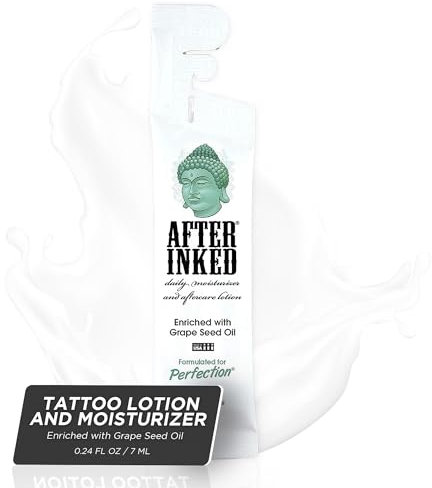 Vegan Tattoo Aftercare Lotion by After Inked. Best for new tattoos, Permanent Make Up, Micropigmentation, Microblading and Laser Removal - 7ml Sachet