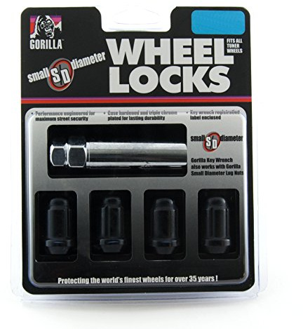 Gorilla Automotive 21631BC Black Chrome Small Diameter Wheel Locks (12mm x 1.50 Thread Size)
