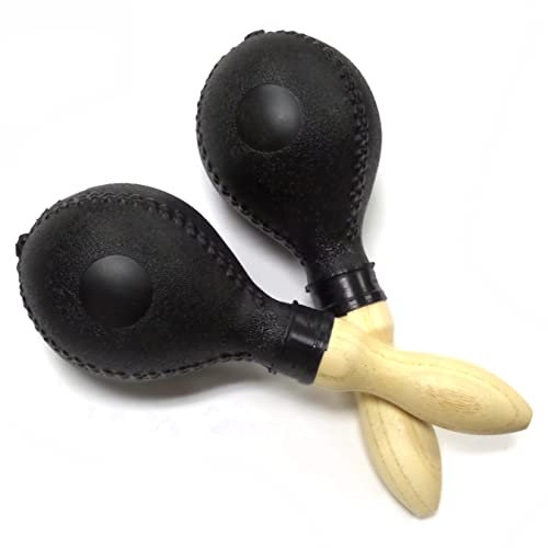 Performance Plus LP288 Latin Rhythm Black Maracas with Hard Rock Wood Handles