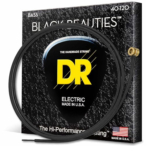 DR Strings BLACK BEAUTIES™ – svartfärgade bassträngar: 5-strängsljus 40-120