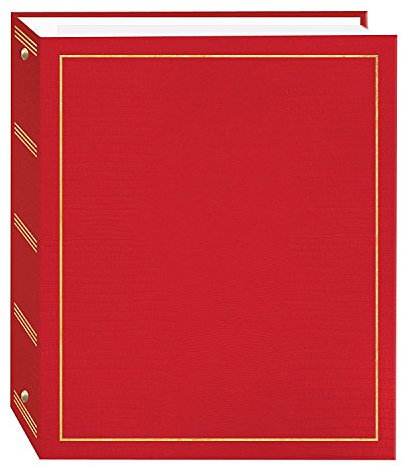 Pioneer Photo Albums Magnetisches Fotoalbum mit 3 Ringen, selbstklebend, 100 Seiten (50 Blatt), Rot, Medium