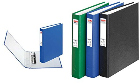 3 Herlitz Ringbücher/DIN A5 Ringbuch mit 2-Ringe/je 1x blau schwarz grün