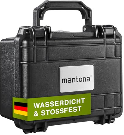 Mantona Outdoor Schutzkoffer S, wasserdichter Fotokoffer, Kamerakoffer staubdicht & stoßfest, Transportkoffer mit Schaumstoffeinlagen, ideal für Kameras, Objektive & Zubehör