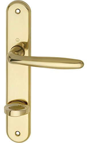 5x HOPPE Drückergarnitur ROISSY - auf Langschild WC Entfernung 90mm, für Türstärke 40-45mm, Rechts, Messing poliert
