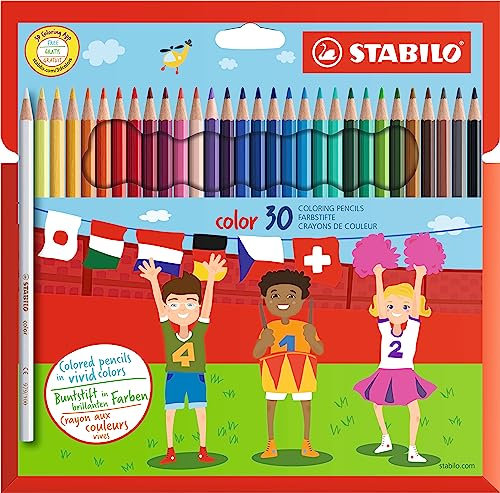 Buntstift - STABILO color - 30er Federmäppchen - farblich sortiert