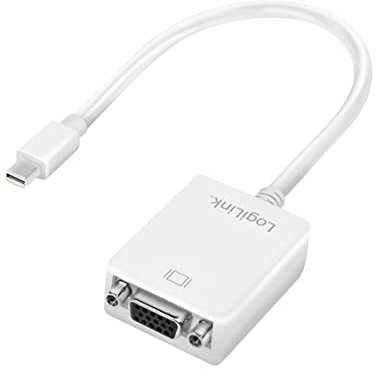 LogiLink CV0038 Adaptateur Mini DisplayPort vers VGA Mâle/Femelle Blanc