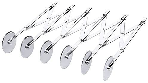 Contacto Teigschneider, Teigrädchen, justierbar, 6 Schneidrädchen, aus Edelstahl, Höhe: 24,5 cm, Rad: Ø 5,4 cm, Breite: max. 60 cm