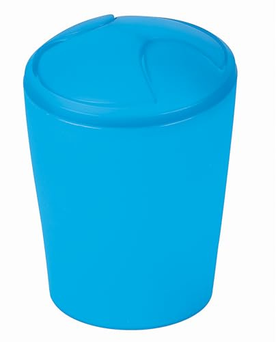 Spirella Kosmetikeimer Move Abfalleimer Schwingdeckeleimer | Kunststoff |5 Liter |Hellblau