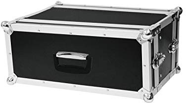Roadinger Effektrack CO DD, 4HE, 24cm tief, schwarz für 483-mm-Steuer- und Effektgeräte (19“) | 2 abnehmbare Deckel | Eingebaute Rackschienen | 4 Schnappschlösser | 4 stahlverstärkte Gummifüße