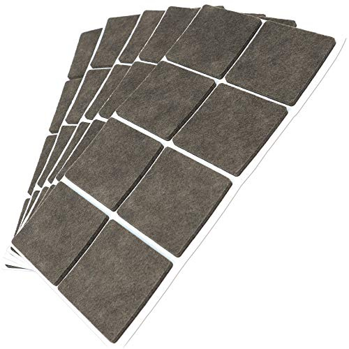 Adsamm® / 40 x Selbstklebende Filzgleiter/Braun / 50x50 mm/Quadratisch/Möbelgleiter aus Filz mit 3.5 mm Stärke/Möbel- und Bodengleiter
