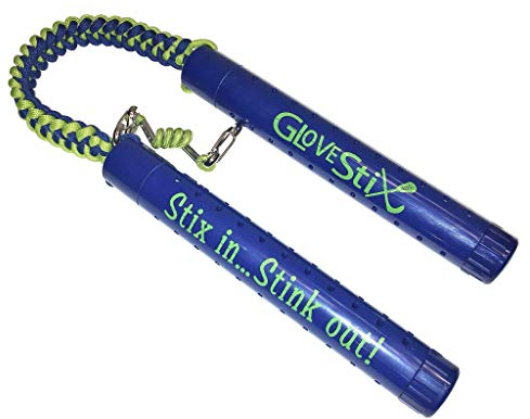Handskestix – As Seen 0n haj tank – är en antimikrobiell deodoriserare som tar bort lukt, bakterier och fukt från lacrosse, hockey och boxningshandskar, skor, kläder och annan stinky sportutrustning.
