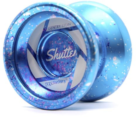 YoyoFactory Shutter Yo-Yo – Weltmeister Metall Trick-JoJo, Kugellager | Gentry Stein 6061 Alu. Wettkampf-String-Tricks, Fingerspins, Grinds und horizontale Combos.